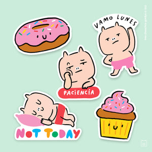 Pack de Stickers Happig life x 5